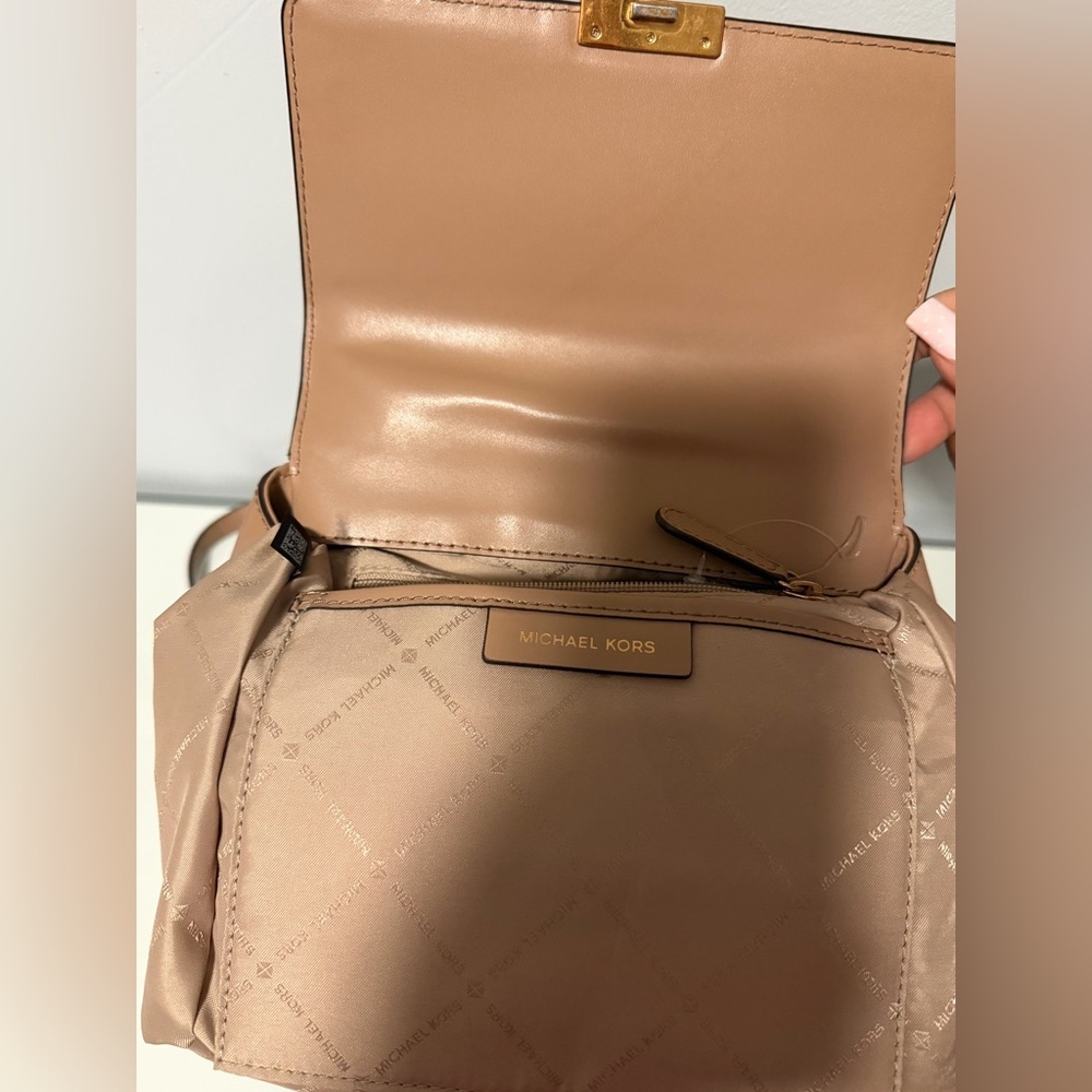 Michael Kors Brown Backpack with Gold Chain - Picture 9 of 13